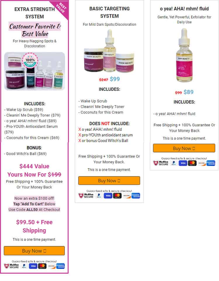 Eden Beauty Skin Price