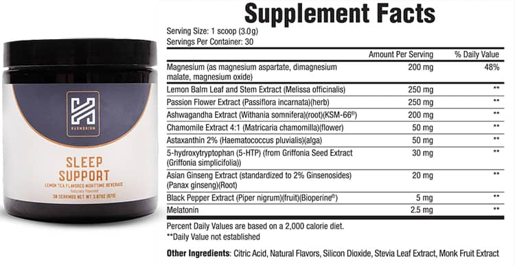 Harmonium Sleep Support Supplement Facts