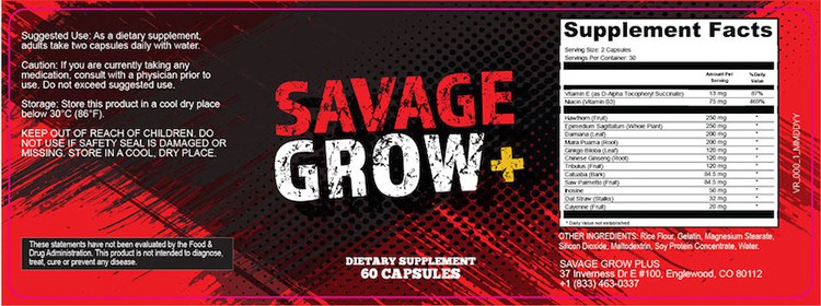 Savage Grow Plus Supplement